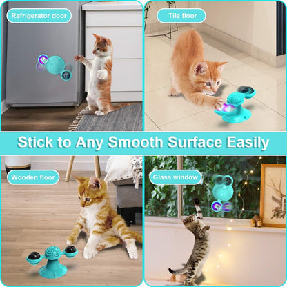 Interactive Windmill Cat Toys with Catnip