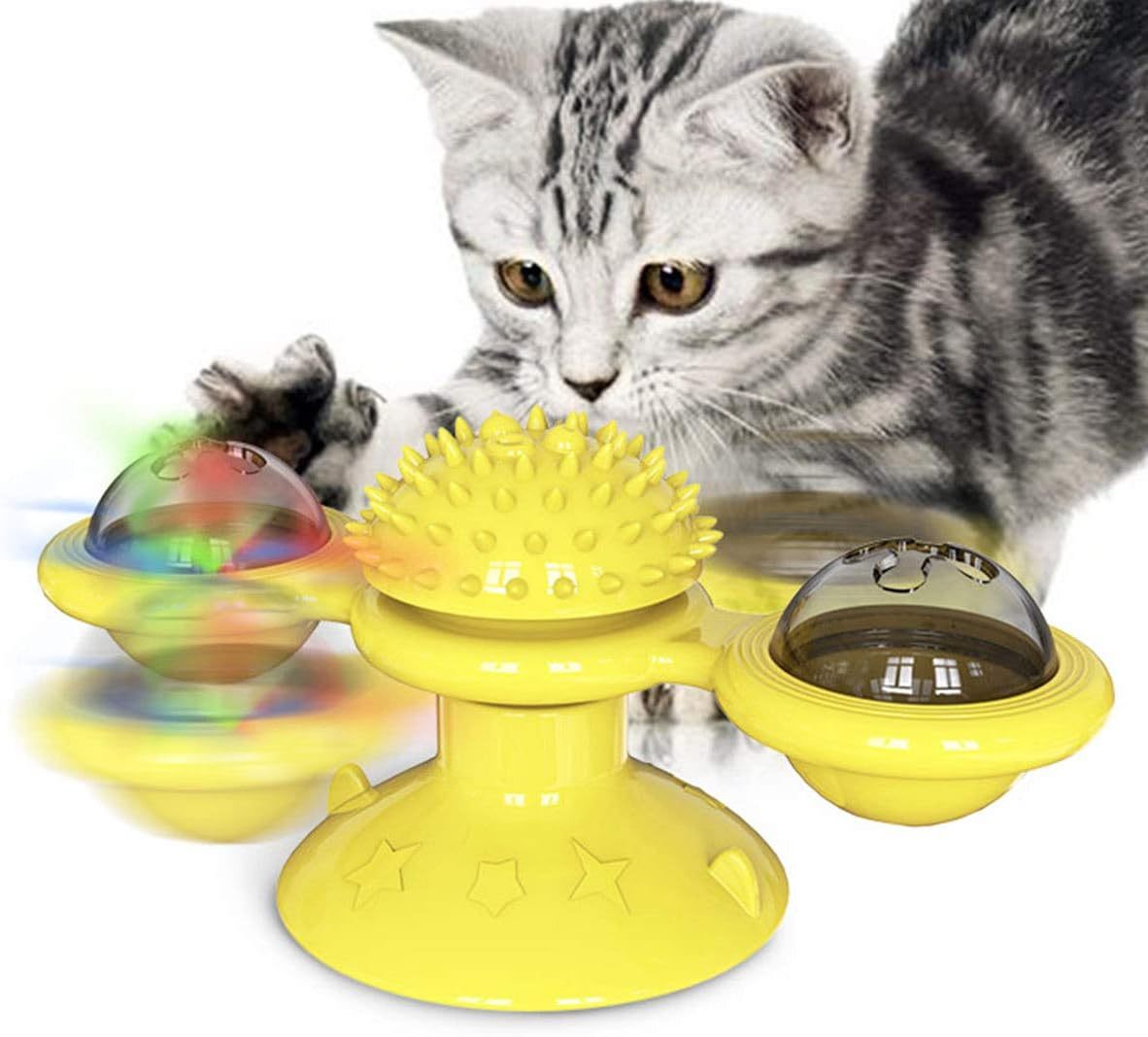 Interactive Windmill Cat Toys with Catnip