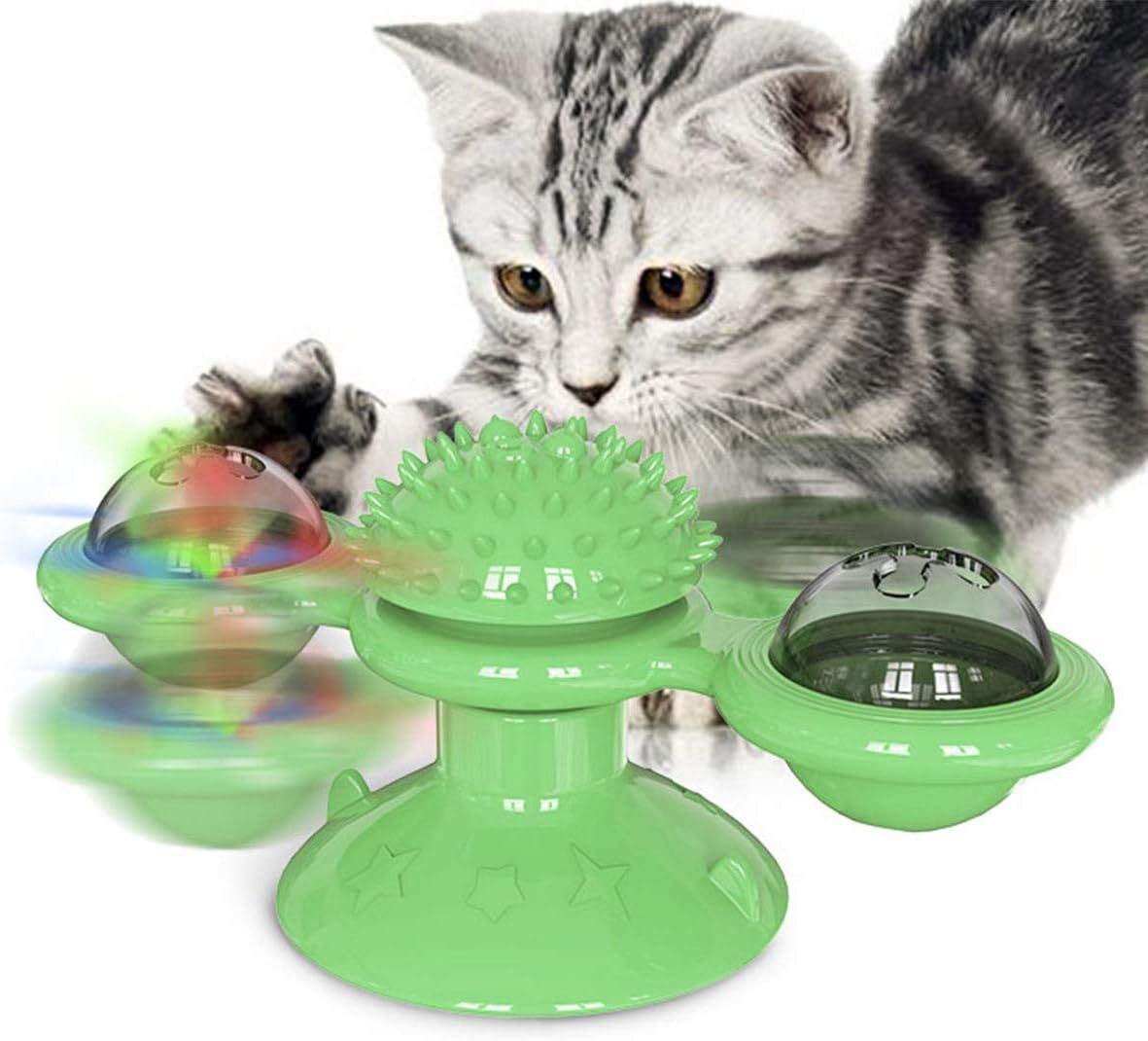 Interactive Windmill Cat Toys with Catnip